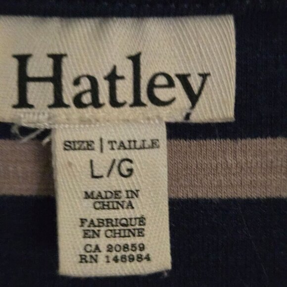 Hatley Navy Beige Draped Bateau Neck Striped Jersey Midi Dress Size L - Picture 5 of 6